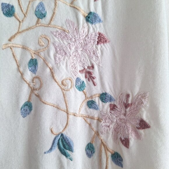 Vintage Cream Embroidered Button Down Blouse - Picture 3 of 7